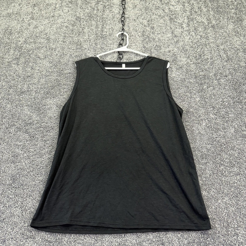 Coofandy Tank Top Mens M Black Basic Crew Neck Stretch Summer Casual